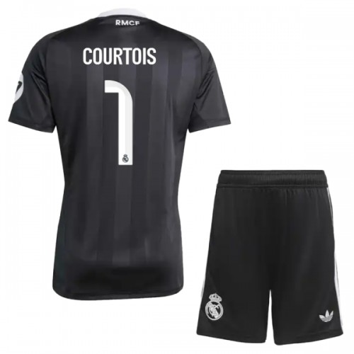 Divisa Portiere Real Madrid Courtois 1 2025-26 Maniche Corte Nera - Bambino Divisa Portiere Real Madrid Courtois 1 2025-26 Maniche Corte Nera - Bambino